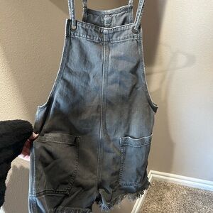 Aerie Gray Denim Overalls